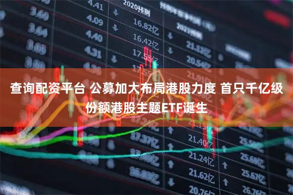 查询配资平台 公募加大布局港股力度 首只千亿级份额港股主题ETF诞生